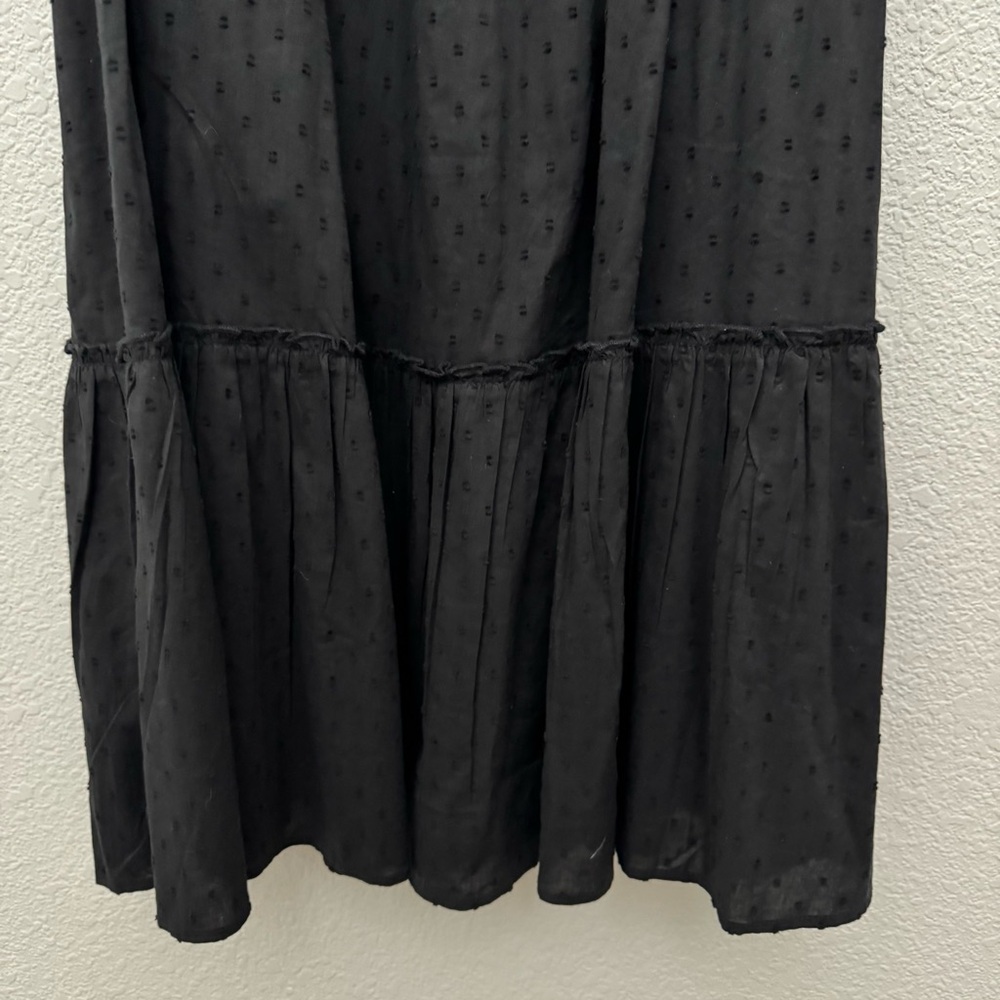 Old Navy Sleeveless Waist Defined Embroidered Clip Dot Maxi Dress Black NWT - Picture 9 of 16